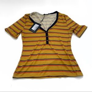 Button down striped top